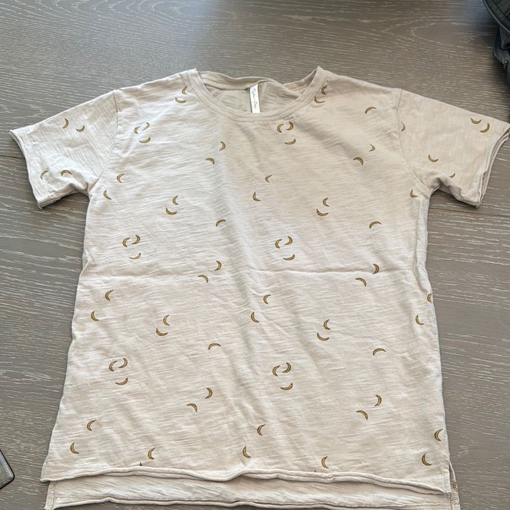 Beige T-Shirt with Gold Crescent Print